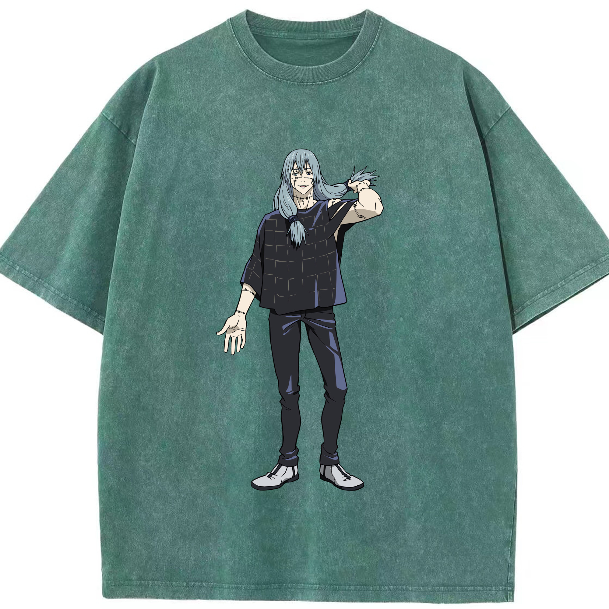 （画像用） 呪術廻戦 Jujutsu Kaisen 綿100% ヴィンテージ風 半袖Tシャツ（フロントプリント）